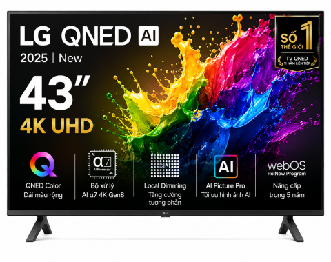 Smart Tivi QNED LG AI 4K 43 inch 43QNED81ASA