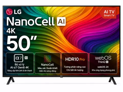 Smart Tivi NanoCell LG AI 4K 50 inch 50NANO80ASA