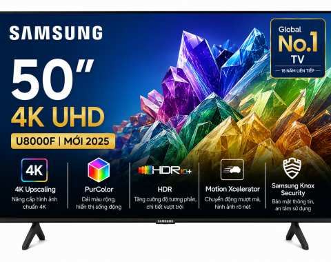 Smart tivi Samsung 50U8000F 4K 50 inch Mới 2025