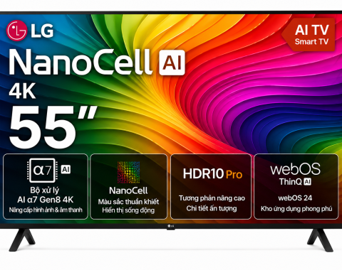 Smart Tivi NanoCell LG AI 4K 55 inch 55NANO80ASA