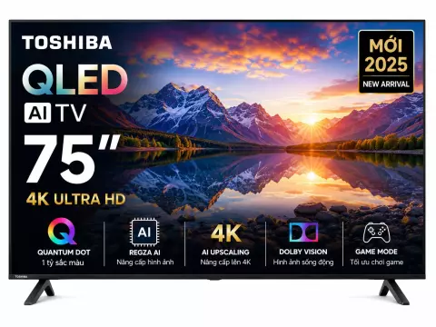 Smart Tivi QLED Toshiba AI 4K 75 inch 75M450RP