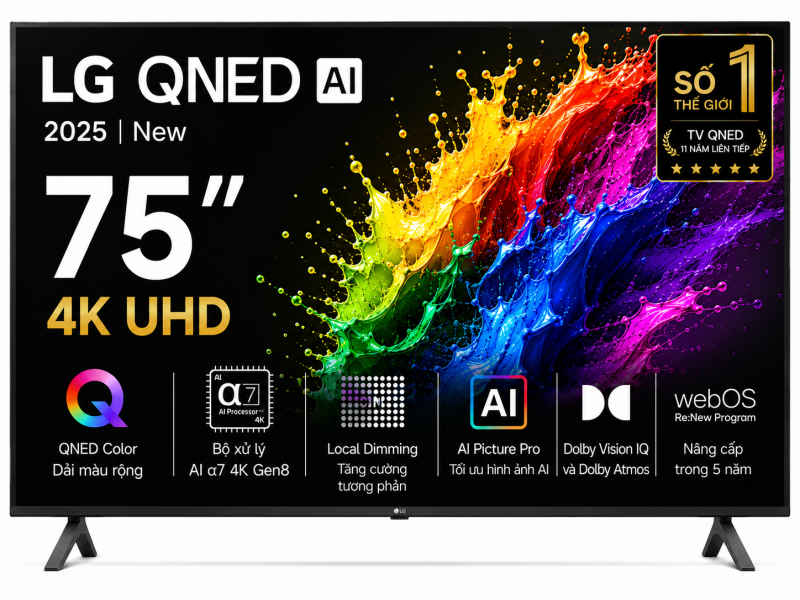 Smart Tivi QNED LG AI 4K 75 inch 75QNED81ASA