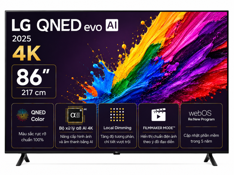 Smart Tivi QNED evo LG AI 4K 86 inch 86QNED86ASA