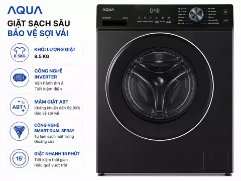 Máy giặt Aqua Inverter 8.5 kg AQD-A852J BK