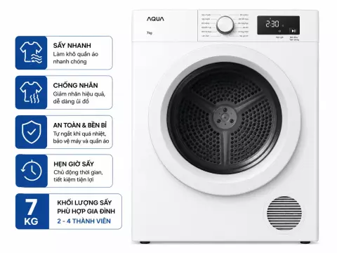 Máy sấy thông hơi Aqua 7 Kg AQH-V700FW