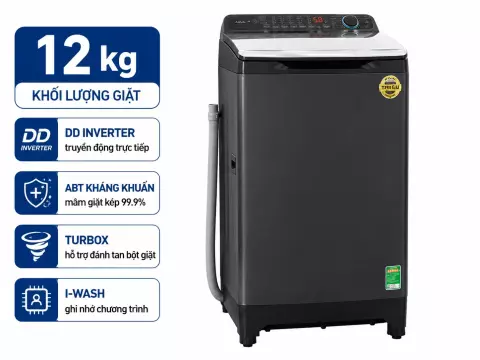 Máy giặt Aqua Inverter 12 kg AQW-DR120HT BK