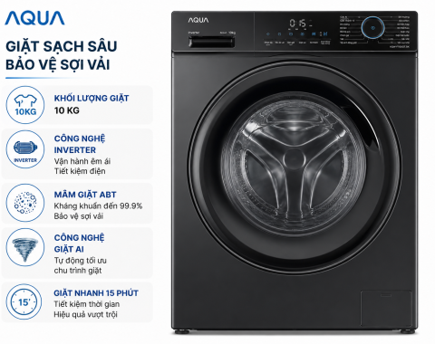 Máy giặt Aqua 10 KG AQW-F100GT.BK