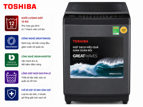 Máy giặt Toshiba Inverter 12 kg AW-DUK1300KV (MK)