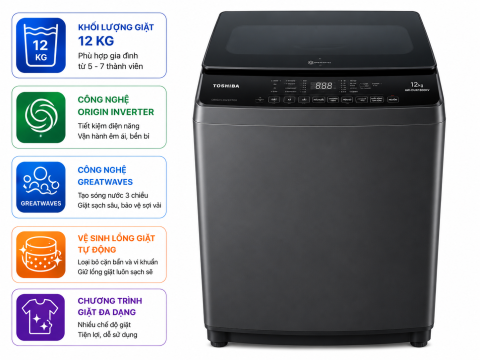 Máy giặt Toshiba Inverter 12 kg AW-DUK1300KV(SG)