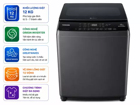 Máy giặt Toshiba Inverter 12 kg AW-DUK1300KV(SG)