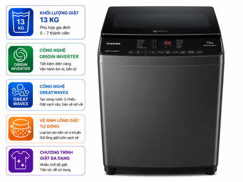 Máy giặt Toshiba Inverter 13 kg AW-DUM1400LV (MK)