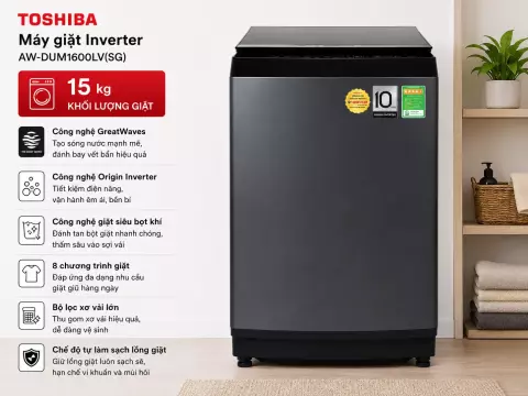 Máy giặt Toshiba Inverter 15 kg AW-DUM1600LV(SG)