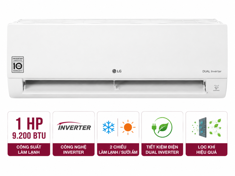 Máy lạnh 2 chiều LG Inverter 1 HP B10END1