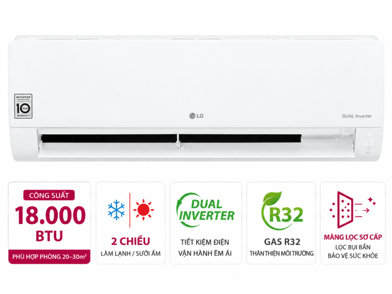 Điều hòa LG 2 chiều 18.000BTU inverter B18END