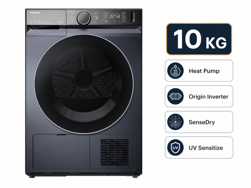 Máy sấy bơm nhiệt Toshiba 10 kg TD-BP110GHV(MG)