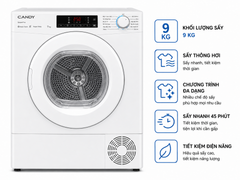 Máy sấy thông hơi Candy 9 Kg CS V9DF-S