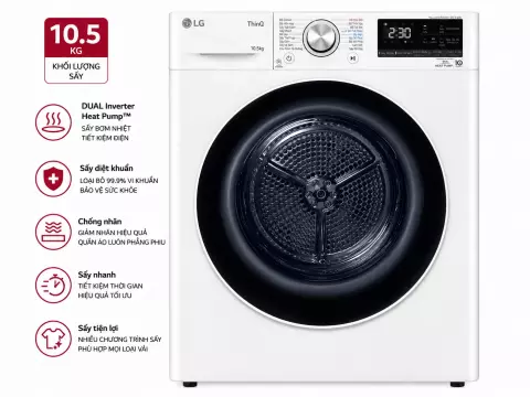 Máy sấy bơm nhiệt LG 10.5 kg DVHP50W