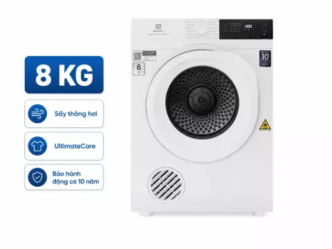 Máy sấy thông hơi Electrolux UltimateCare 8 kg EDV804H3WC