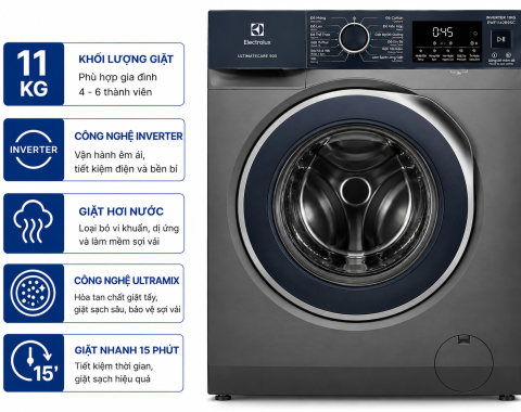 Máy giặt Electrolux UltimateCare 900 Inverter 11 kg EWF1142R9SC