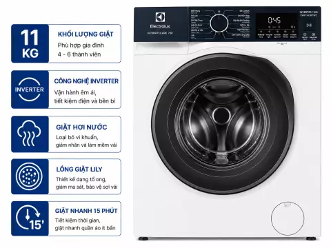 Máy giặt Electrolux UltimateCare 700 Inverter 11 kg EWF1143R7WC