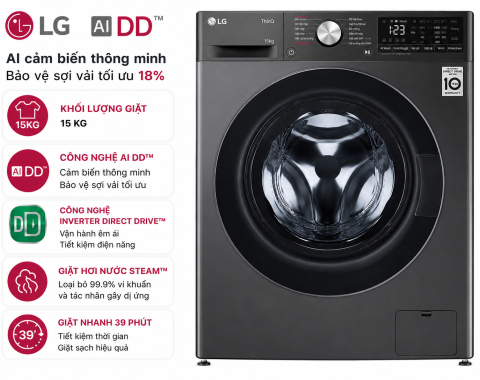 Máy giặt LG AI DD Inverter 15 kg F2515SNTG