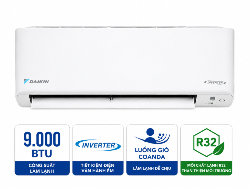 Điều hòa Daikin 9000 BTU 1 chiều inverter FTKB25ZVMV