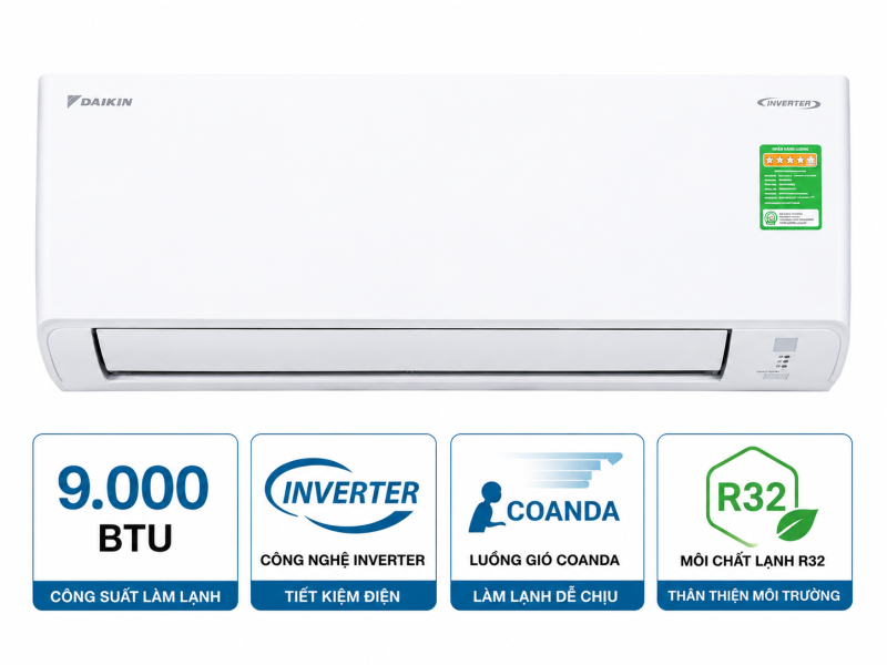 Điều hòa Daikin 1 chiều 9.000BTU inverter FTKF25ZVMV