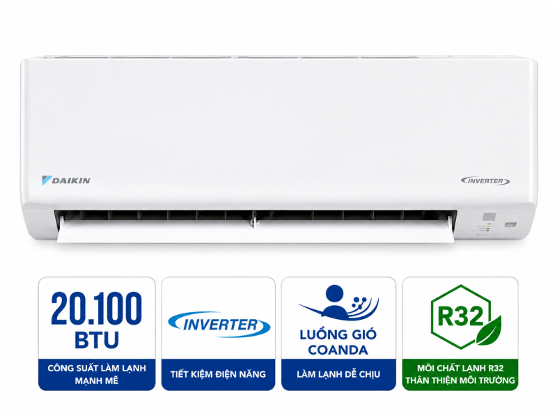 Điều hòa Daikin 1 chiều 20100BTU inverter FTKF60ZVMV