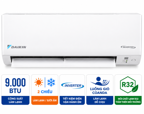 Điều hòa Daikin Inverter 2 chiều 9.000BTU FTXV25QVMV/RXV25QVMV
