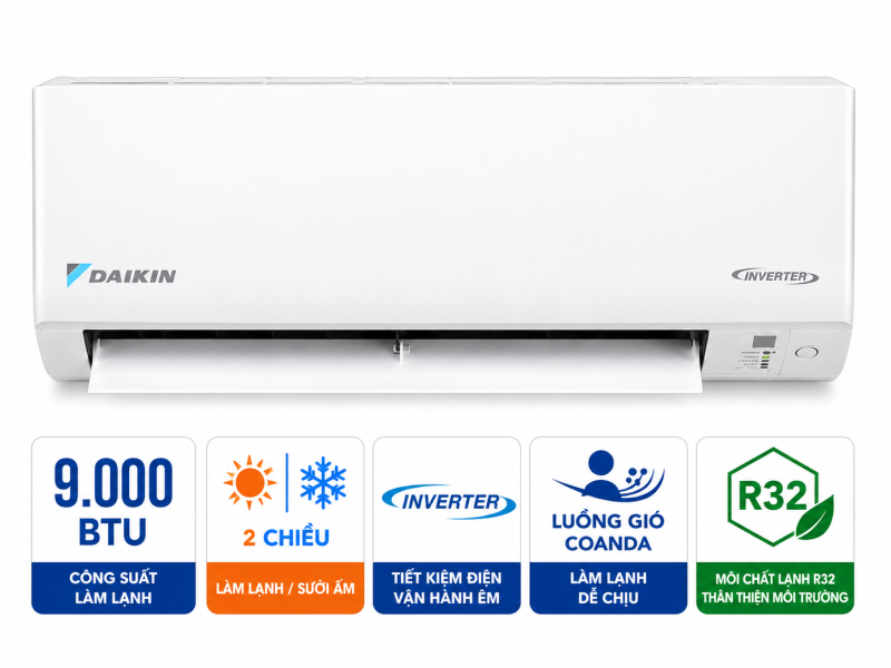 Điều hòa Daikin Inverter 2 chiều 9.000BTU FTXV25QVMV/RXV25QVMV