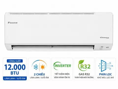 Điều hòa Daikin Inverter 2 chiều 12.000BTU FTXV35QVMV/RXV35QVMV