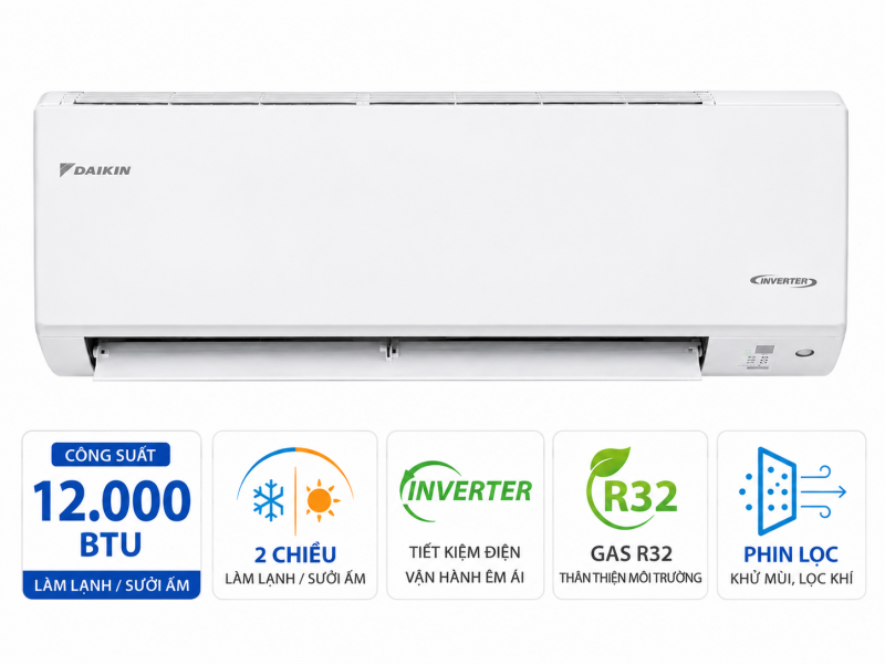 Điều hòa Daikin Inverter 2 chiều 12.000BTU FTXV35QVMV/RXV35QVMV