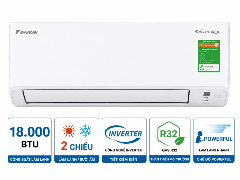 Điều hòa Daikin Inverter 2 chiều 18.000BTU FTXV50QVMV/RXV50QVMV
