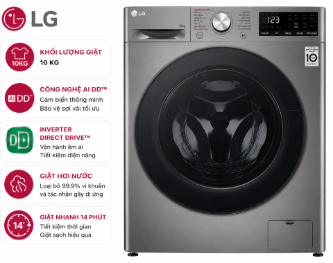 Máy giặt LG Inverter 10 kg FV1410S4P