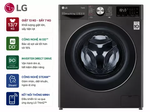 Máy giặt sấy LG Inverter 13 kg FV1413H3BA