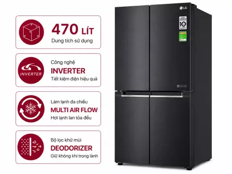 Tủ lạnh LG Inverter 470 lít Multi Door GR-B50BL