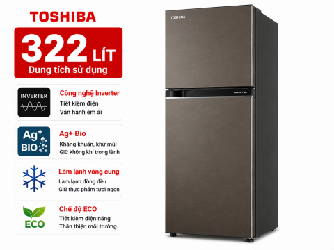 Tủ lạnh Toshiba Inverter 322 lít GR-RB405WE-PMV(06)-MG