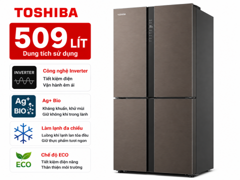 Tủ lạnh Toshiba Inverter 509 lít GR-RF605WI-PMV(06)-MG