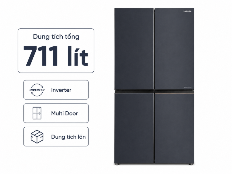 Tủ lạnh Toshiba Inverter 711 lít Multi Door GR-RF900WI-PMV(06)-MG