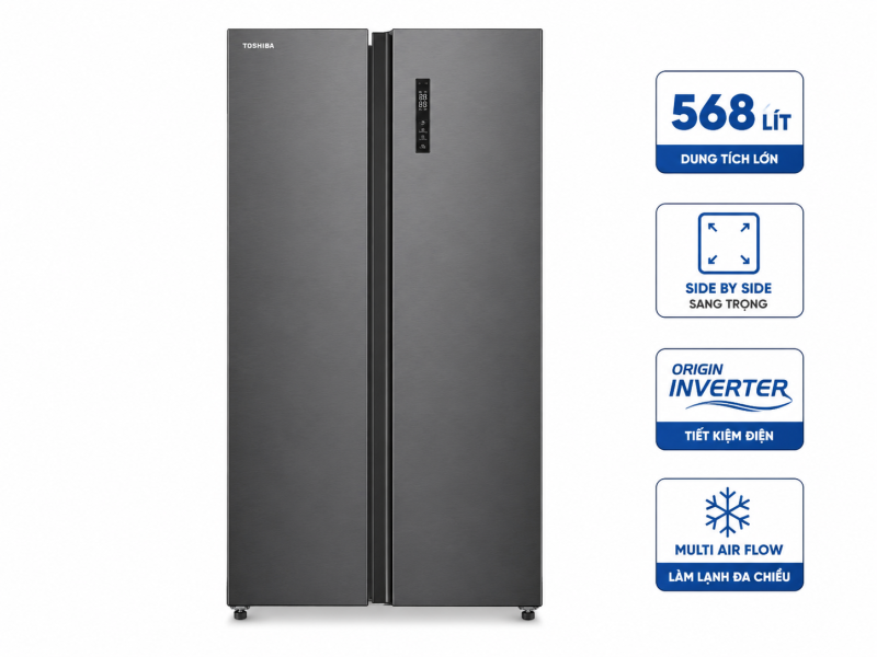 Tủ lạnh Toshiba Inverter 568 lít Side By Side GR-RS755WIA-PGV(22)-XK