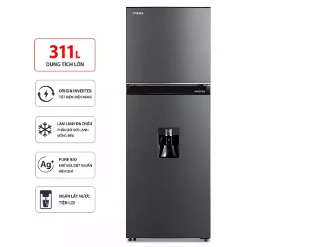 Tủ lạnh Toshiba Inverter 311 lít GR-RT395WE-PMV(06)-MG