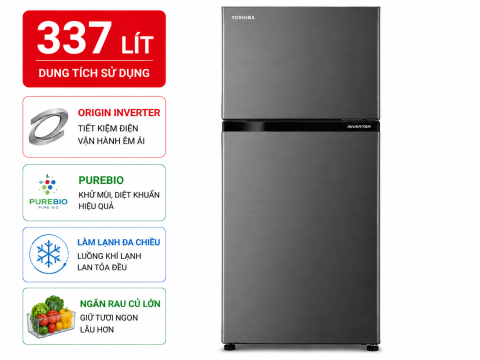Tủ lạnh Toshiba Inverter 337 lít GR-RT435WE-PMV(06)-MG