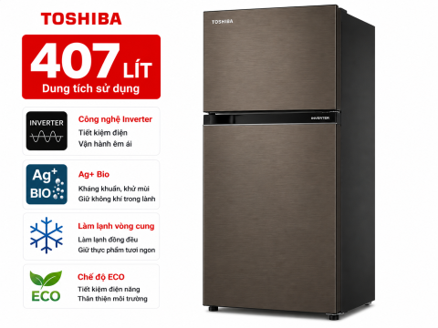 Tủ lạnh Toshiba Inverter 407 lít GR-RT535WE-PMV(06)-MG