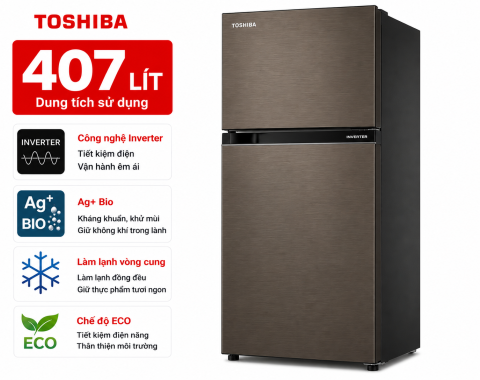 Tủ lạnh Toshiba Inverter 407 lít GR-RT535WE-PMV(06)-MG