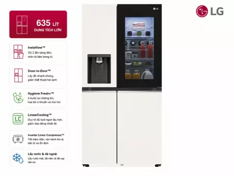 Tủ lạnh LG Inverter 635 Lít Side By Side InstaView Door-in-Door GR-X257BG