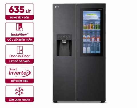 Tủ lạnh LG Inverter 635 Lít Side By Side InstaView Door-in-Door GR-X257BL
