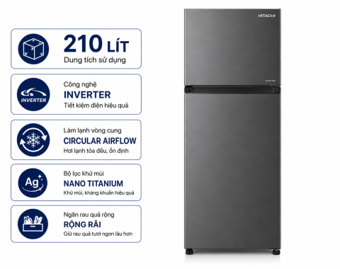 Tủ lạnh Hitachi Inverter 210 lít HRTN5230MUVN