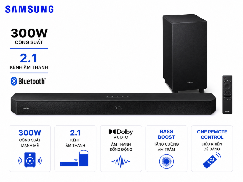 Bộ loa thanh Samsung HW-B450F/XV 300W