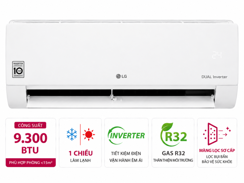 Điều hòa LG Inverter 9300 BTU IEC09M1