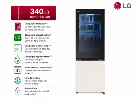 Tủ lạnh LG Inverter 340 lít InstaView LBB33BGMAI